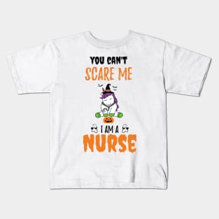 Halloween Unicorn You Can't Scare Me I Am a Nurse / Funny Nurse Fall Autumn Saying Kids T-Shirt